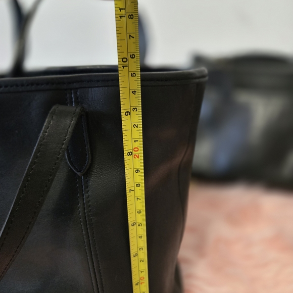 Coach Black Leather Tote with Charm - Picture 10 of 11